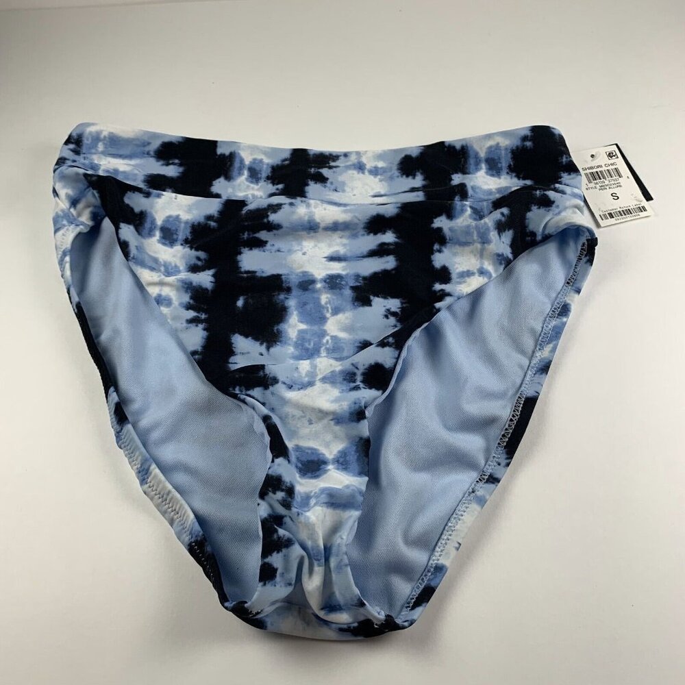 Bar III Shibori Tie-Dye High Waist Bikini Bottoms Women's‎ Small Peri Allure